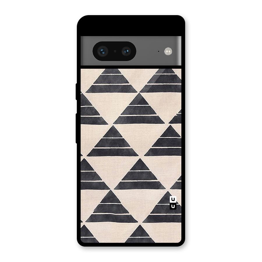 Black Slant Triangles Glass Back Case for Google Pixel 7