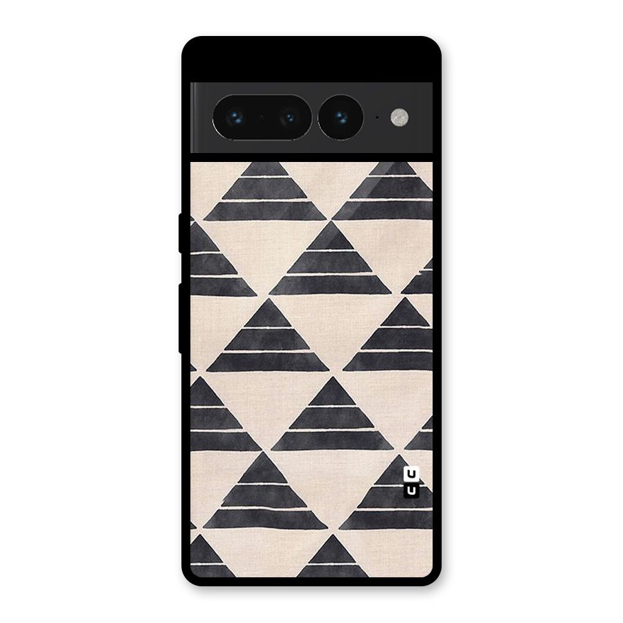 Black Slant Triangles Glass Back Case for Google Pixel 7 Pro