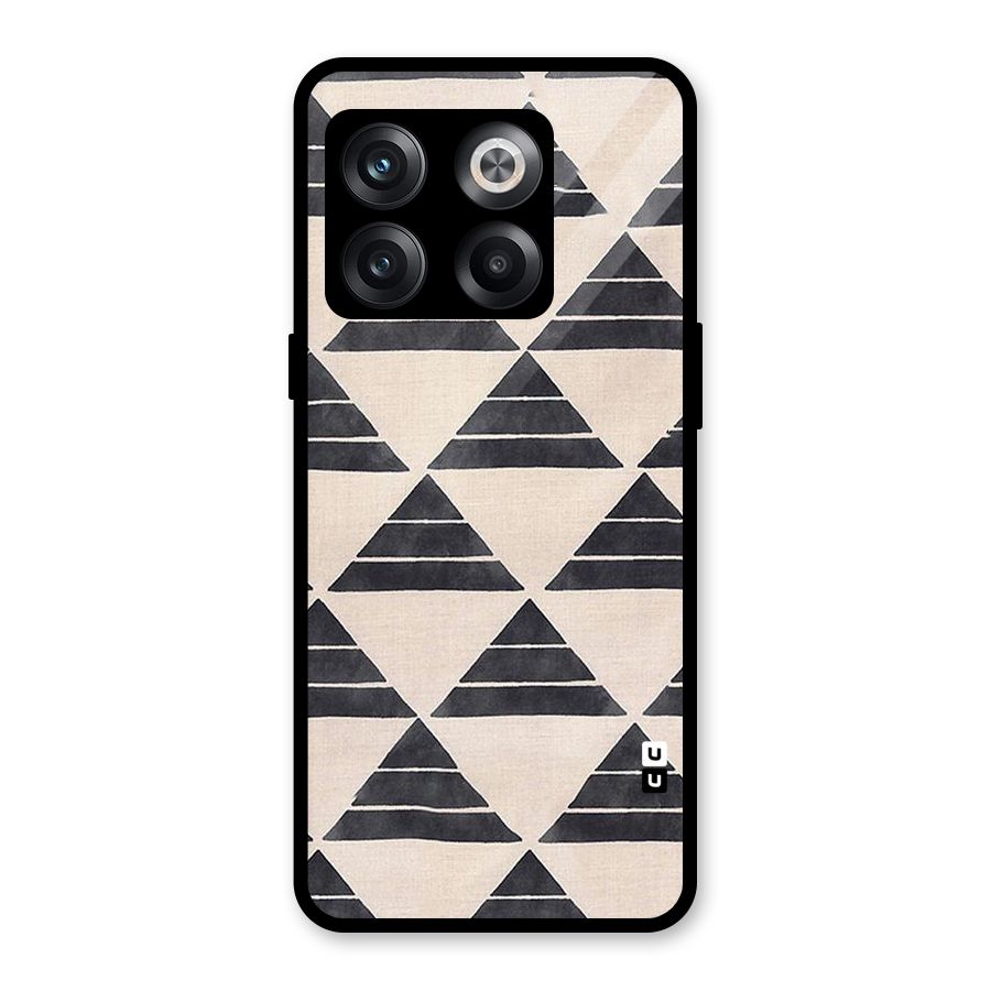 Black Slant Triangles Glass Back Case for OnePlus 10T