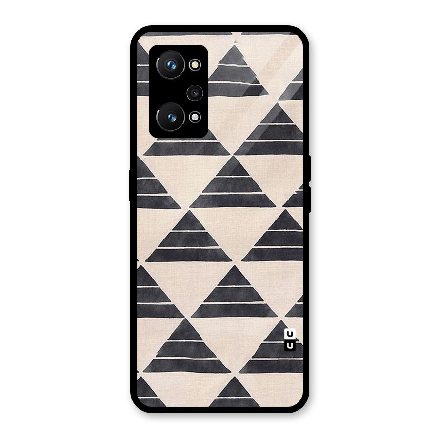 Black Slant Triangles Glass Back Case for Realme GT Neo 3T