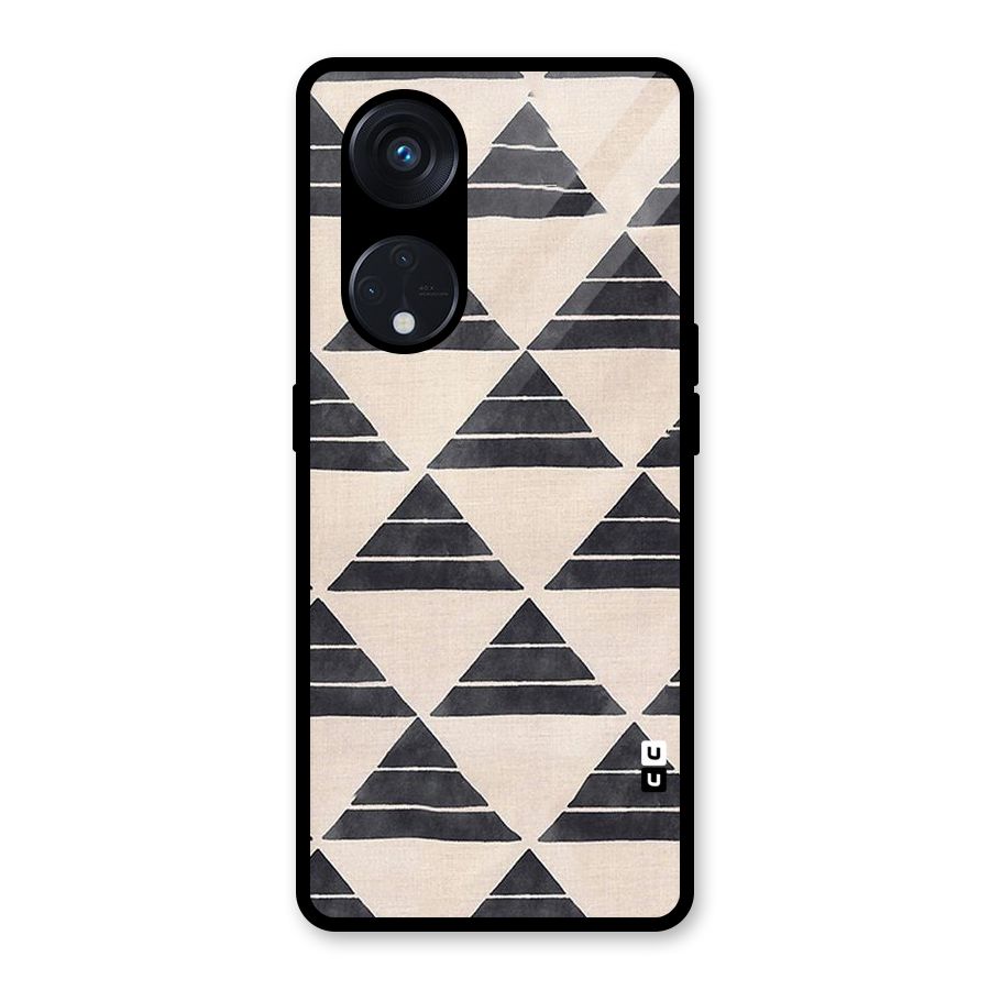 Black Slant Triangles Glass Back Case for Reno8 T 5G