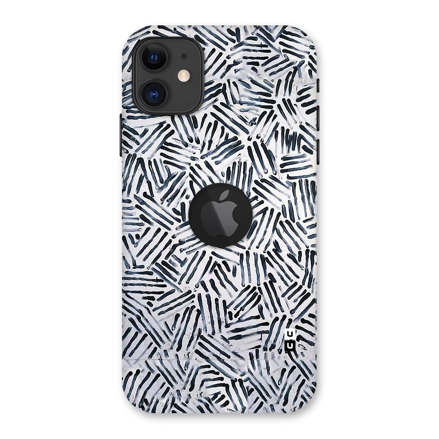 Black Tiny Uneven Back Case for iPhone 11 Logo Cut