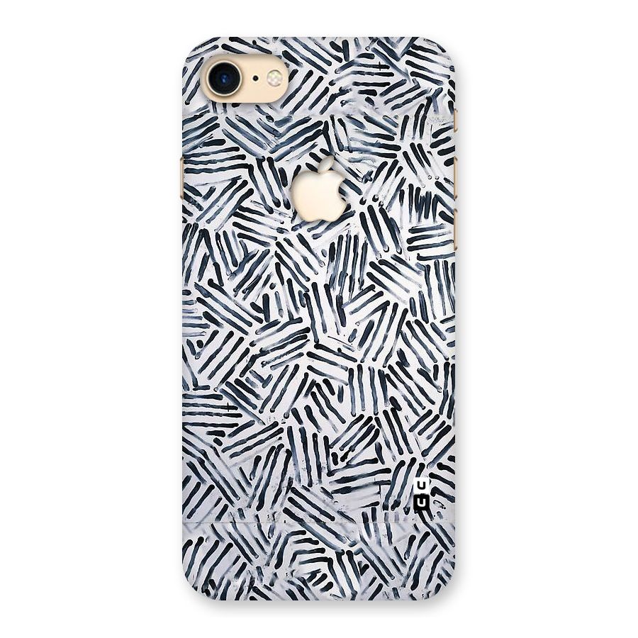 Black Tiny Uneven Back Case for iPhone 7 Apple Cut