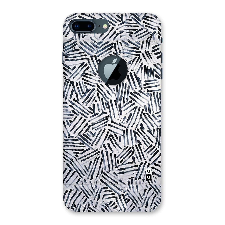 Black Tiny Uneven Back Case for iPhone 7 Plus Logo Cut