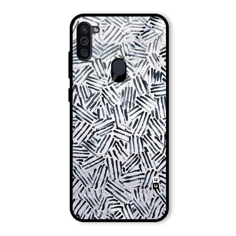 Black Tiny Uneven Glass Back Case for Galaxy M11