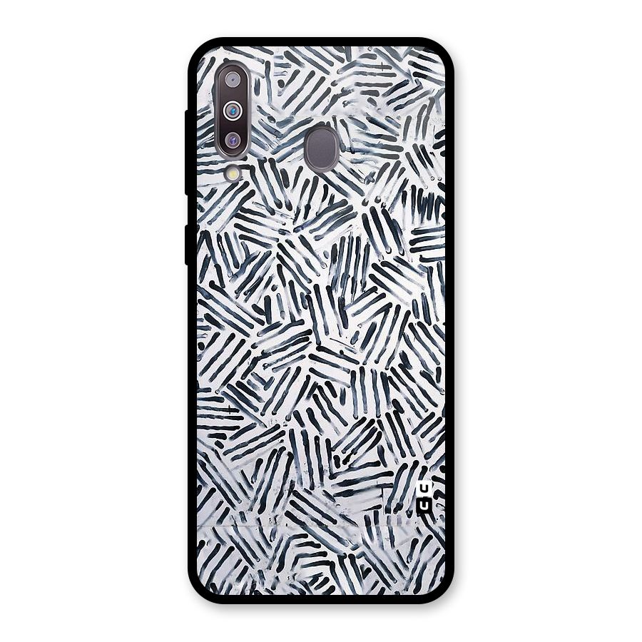 Black Tiny Uneven Glass Back Case for Galaxy M30