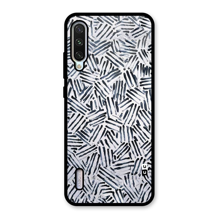 Black Tiny Uneven Glass Back Case for Mi A3