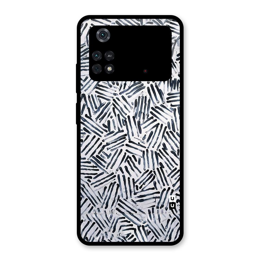 Black Tiny Uneven Glass Back Case for Poco M4 Pro 4G