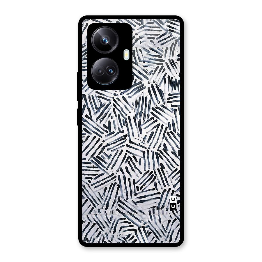 Black Tiny Uneven Glass Back Case for Realme 10 Pro Plus