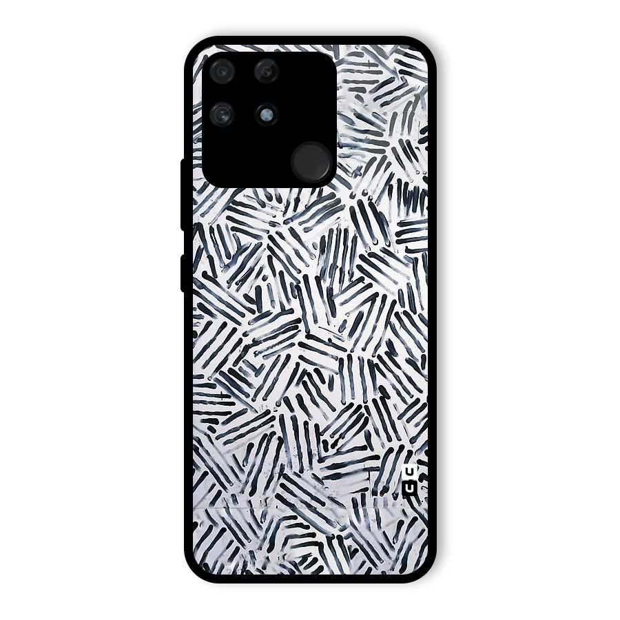 Black Tiny Uneven Glass Back Case for Realme Narzo 50A