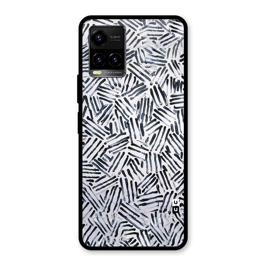 Black Tiny Uneven Glass Back Case for Vivo Y21A