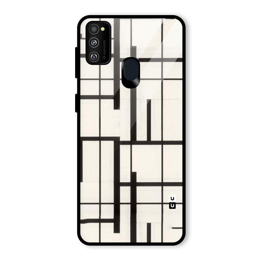 Black Unsymmetry Glass Back Case for Galaxy M30s