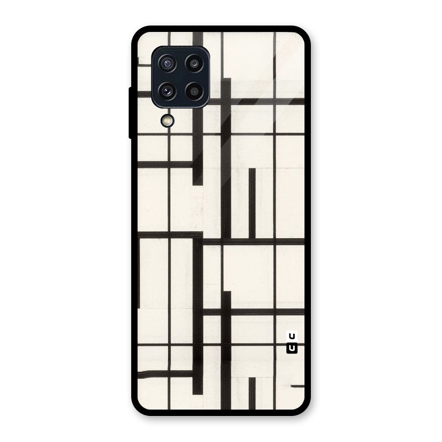 Black Unsymmetry Glass Back Case for Galaxy M32