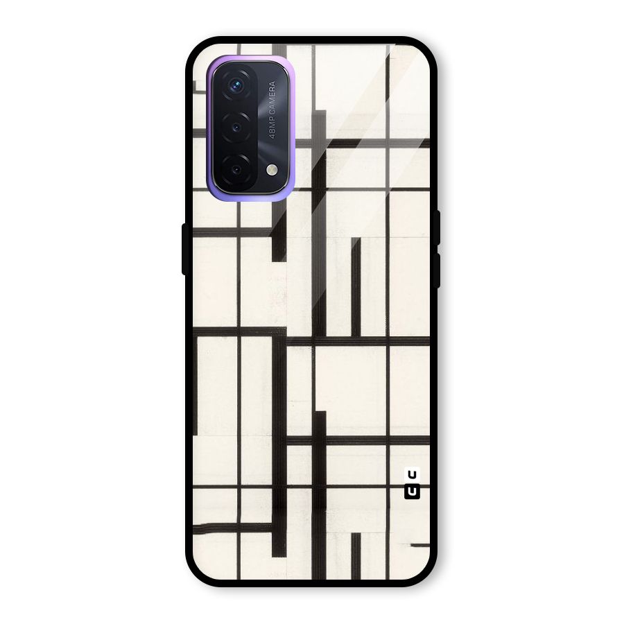 Black Unsymmetry Glass Back Case for Oppo A74 5G