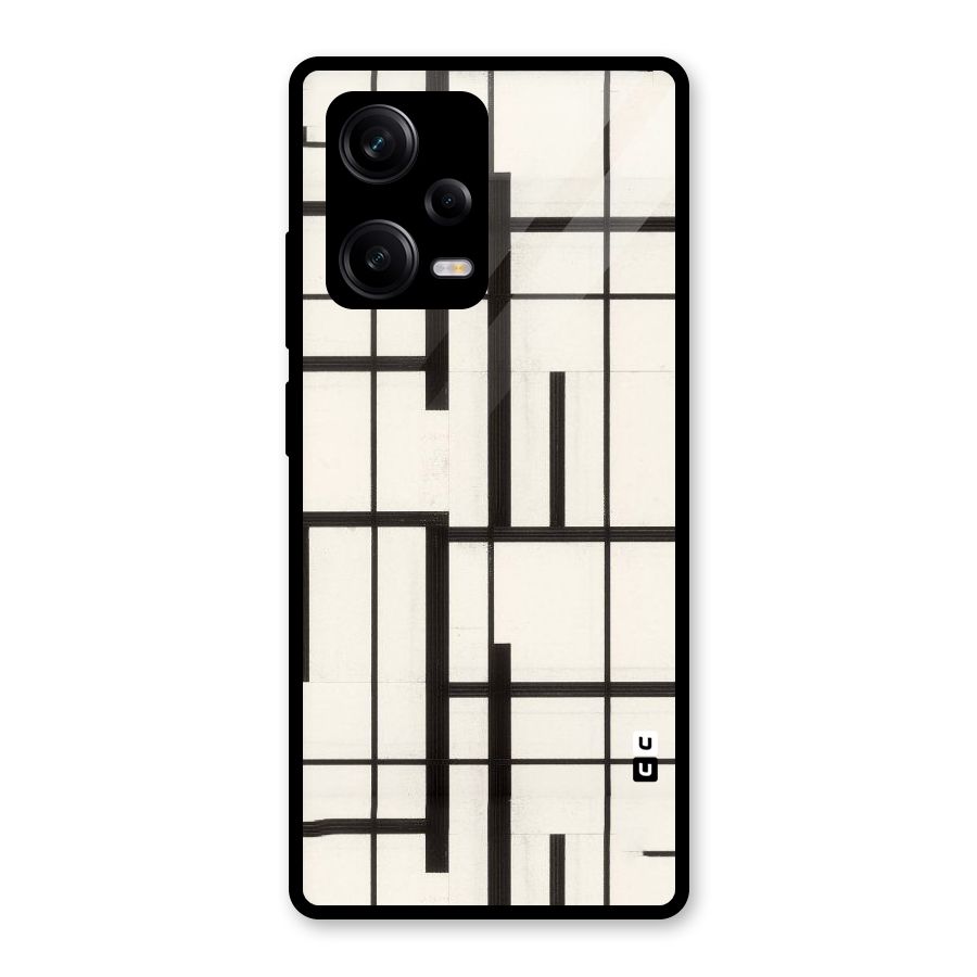 Black Unsymmetry Glass Back Case for Redmi Note 12 Pro