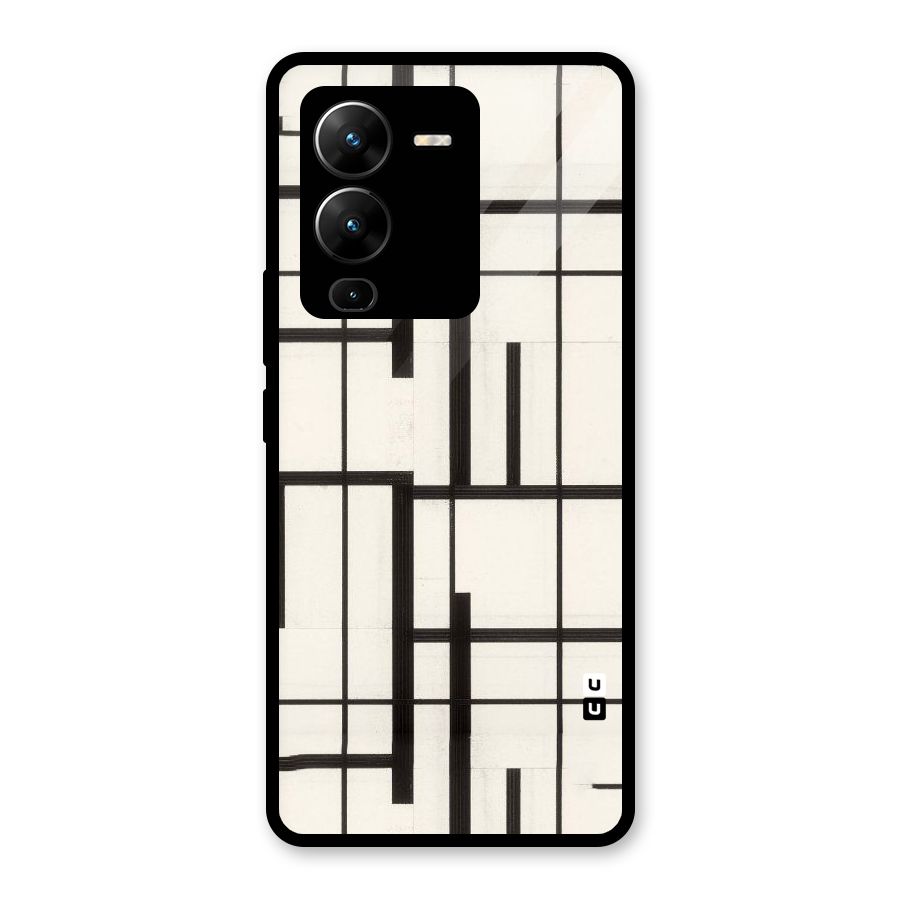 Black Unsymmetry Glass Back Case for Vivo V25 Pro