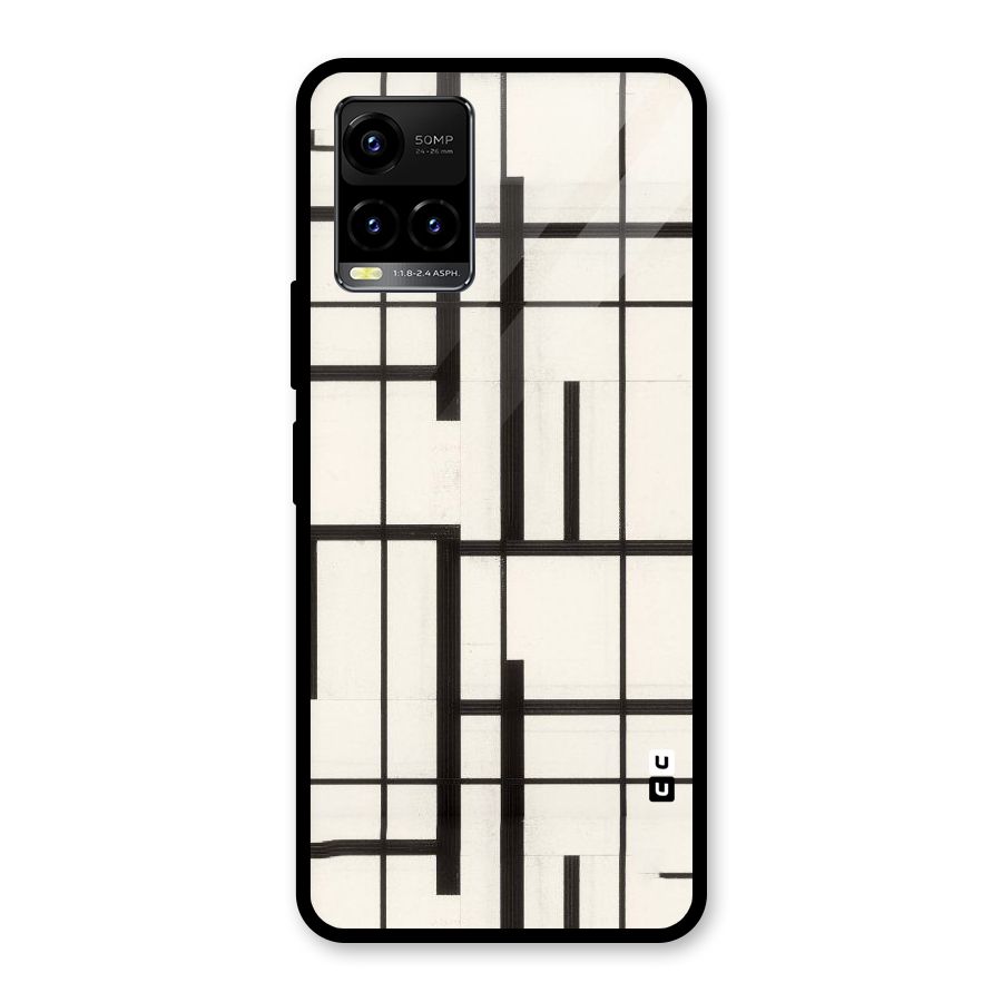 Black Unsymmetry Glass Back Case for Vivo Y21A