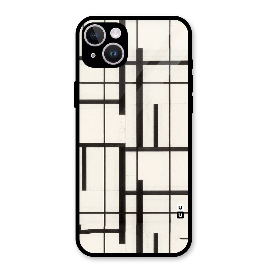 Black Unsymmetry Glass Back Case for iPhone 14 Plus