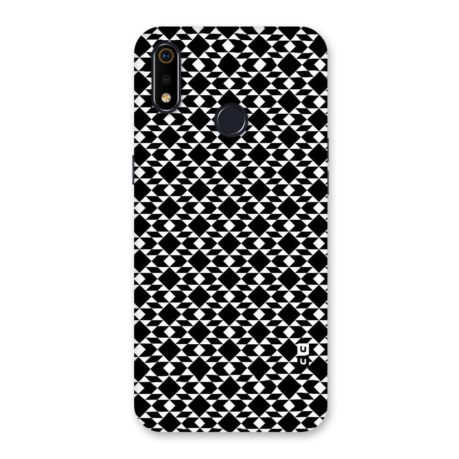 Black White Diamond Abstract Back Case for Realme 3i