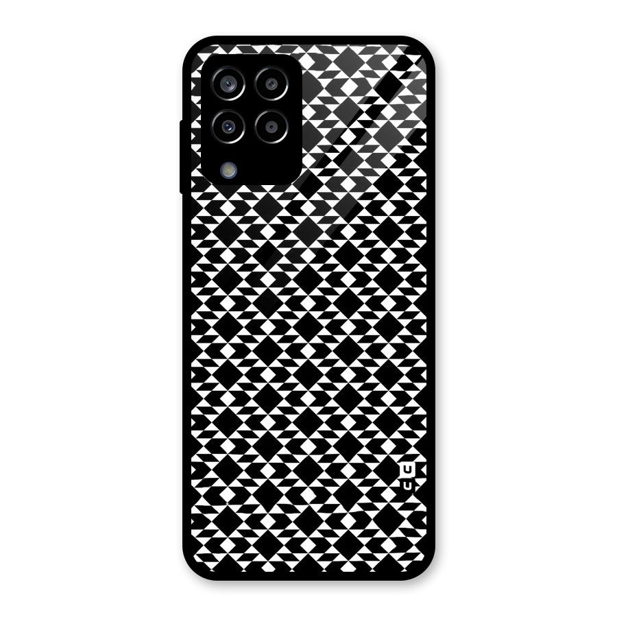 Black White Diamond Abstract Glass Back Case for Galaxy M33