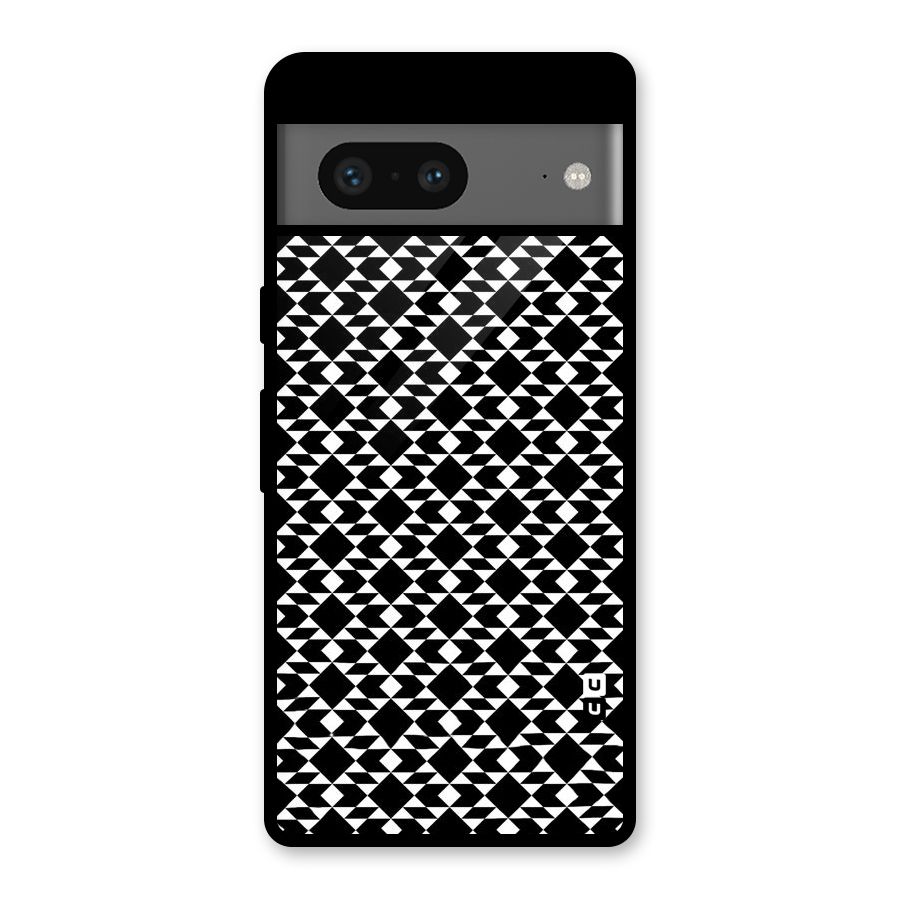 Black White Diamond Abstract Glass Back Case for Google Pixel 7