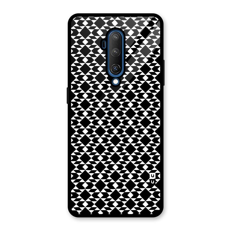 Black White Diamond Abstract Glass Back Case for OnePlus 7T Pro