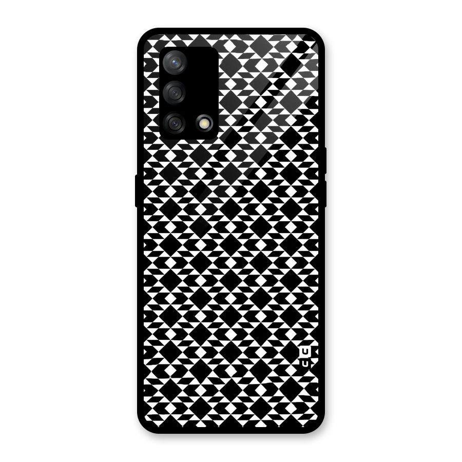 Black White Diamond Abstract Glass Back Case for Oppo F19