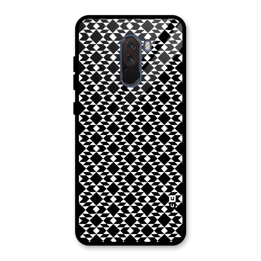Black White Diamond Abstract Glass Back Case for Poco F1