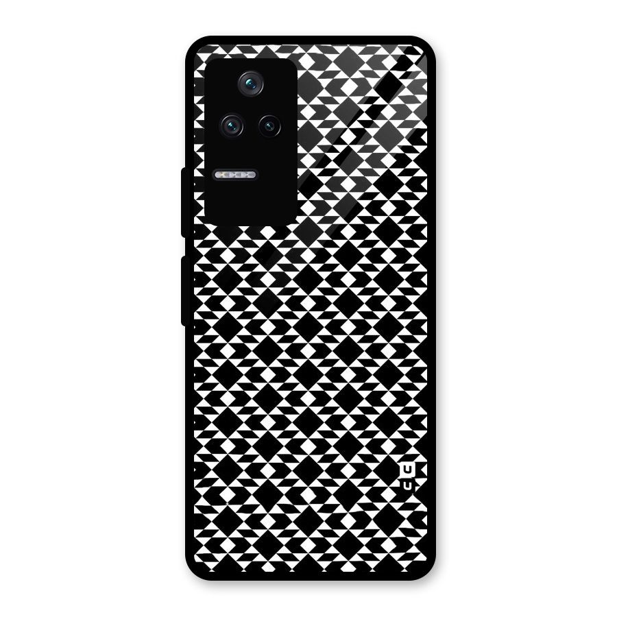 Black White Diamond Abstract Glass Back Case for Poco F4 5G