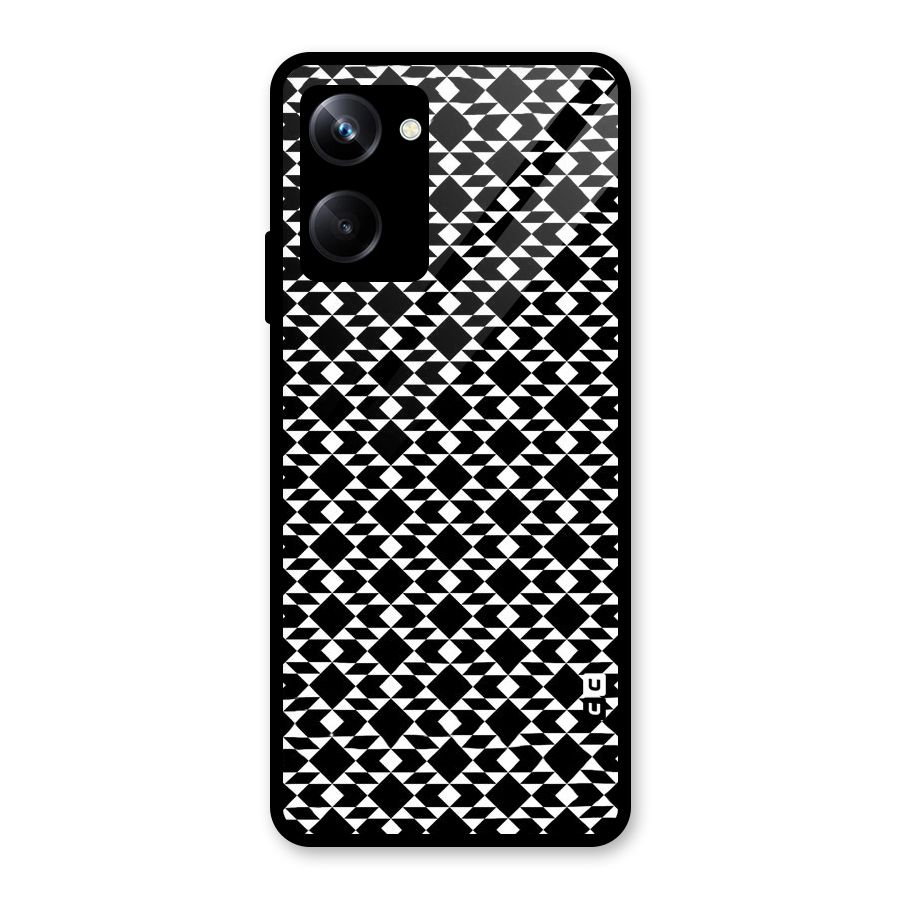 Black White Diamond Abstract Glass Back Case for Realme 10 Pro