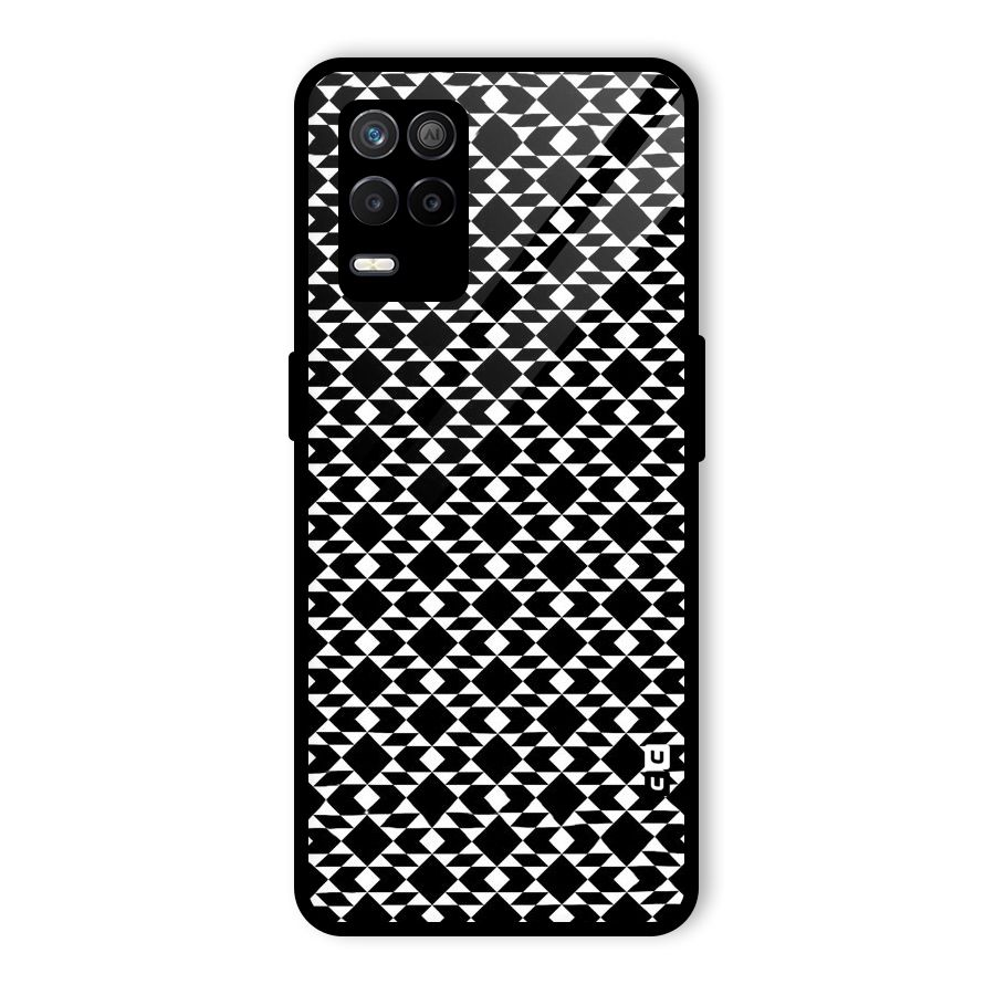Black White Diamond Abstract Glass Back Case for Realme 9 5G