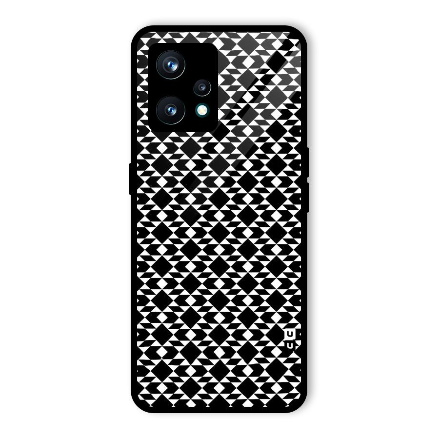 Black White Diamond Abstract Glass Back Case for Realme 9 Pro Plus 5G