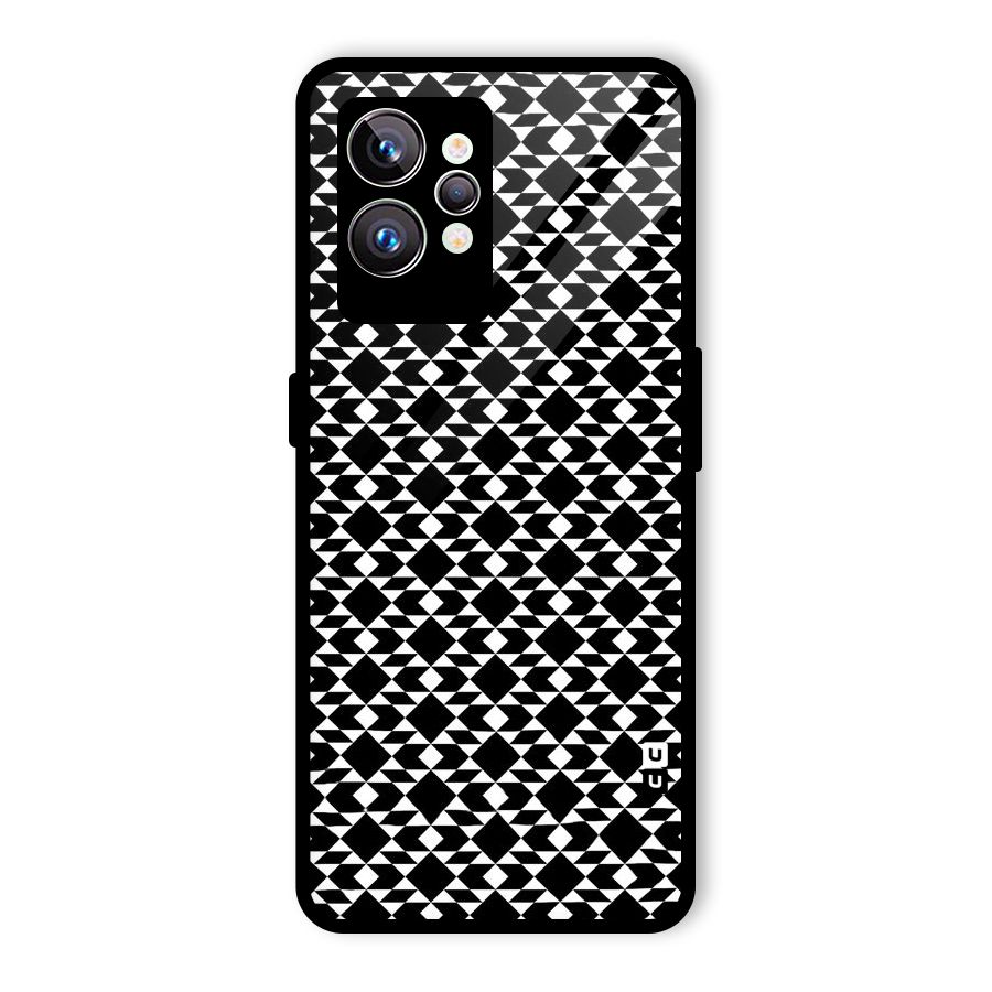 Black White Diamond Abstract Glass Back Case for Realme GT2 Pro