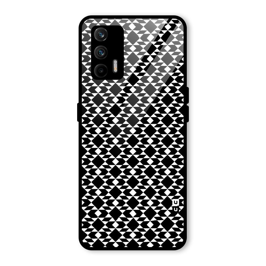 Black White Diamond Abstract Glass Back Case for Realme GT 5G