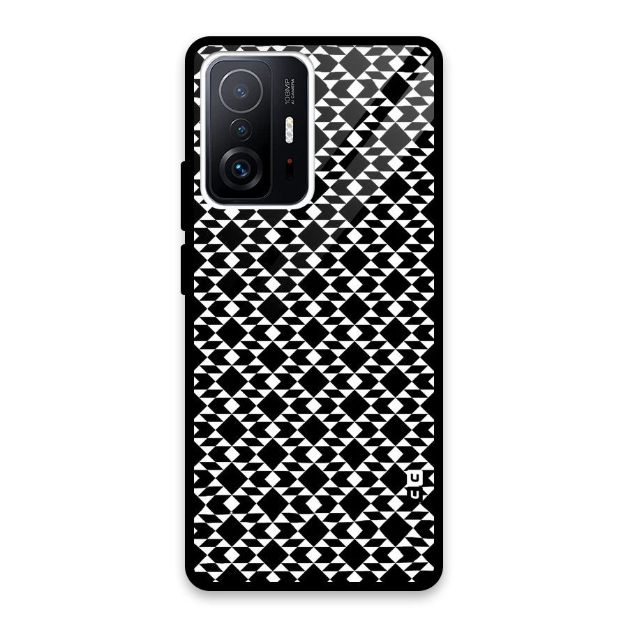 Black White Diamond Abstract Glass Back Case for Xiaomi 11T Pro