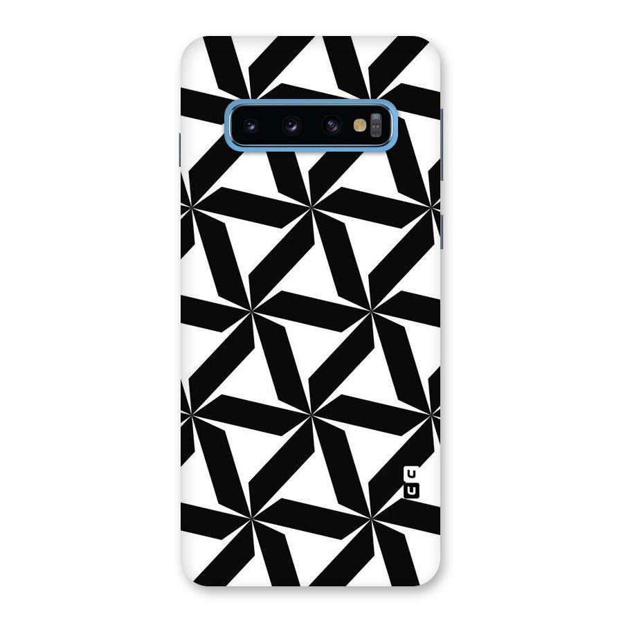 Black White Fan Design Back Case for Galaxy S10