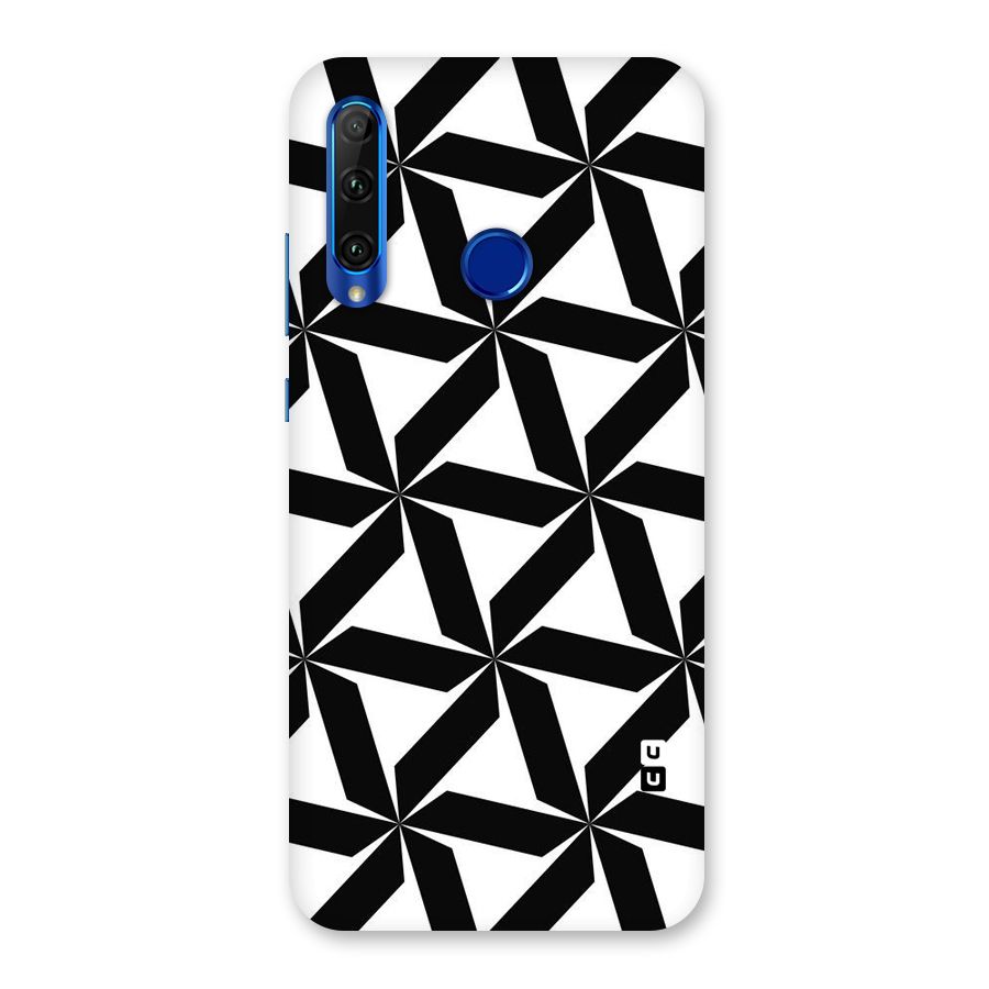 Black White Fan Design Back Case for Honor 20i