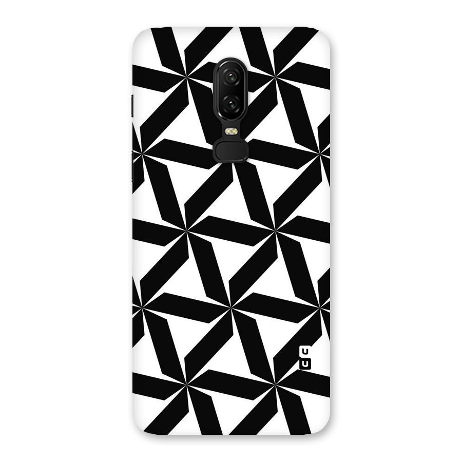 Black White Fan Design Back Case for OnePlus 6