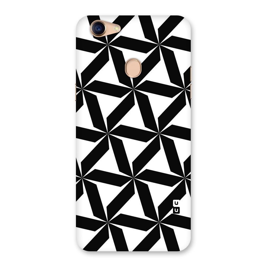 Black White Fan Design Back Case for Oppo F5