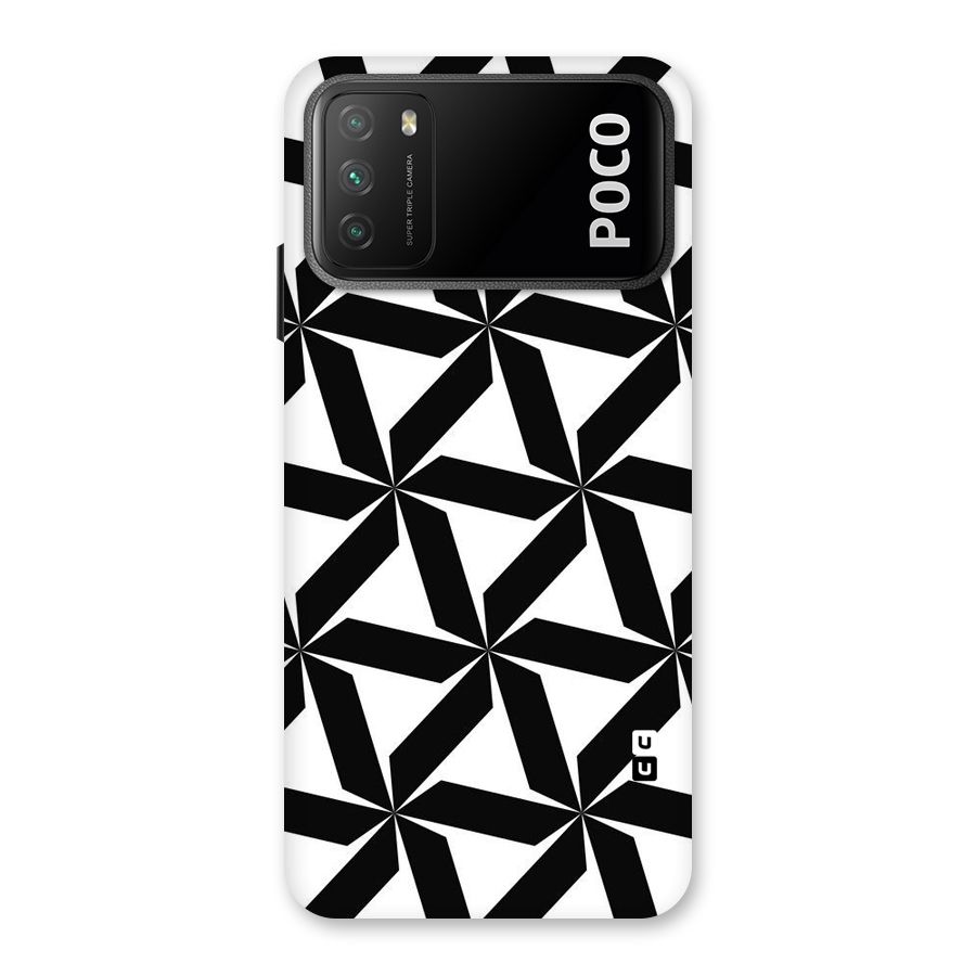 Black White Fan Design Back Case for Poco M3