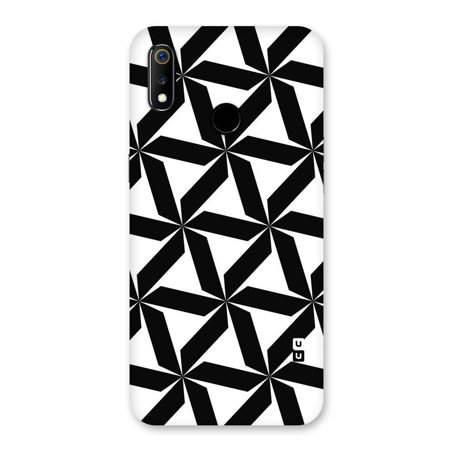 Black White Fan Design Back Case for Realme 3