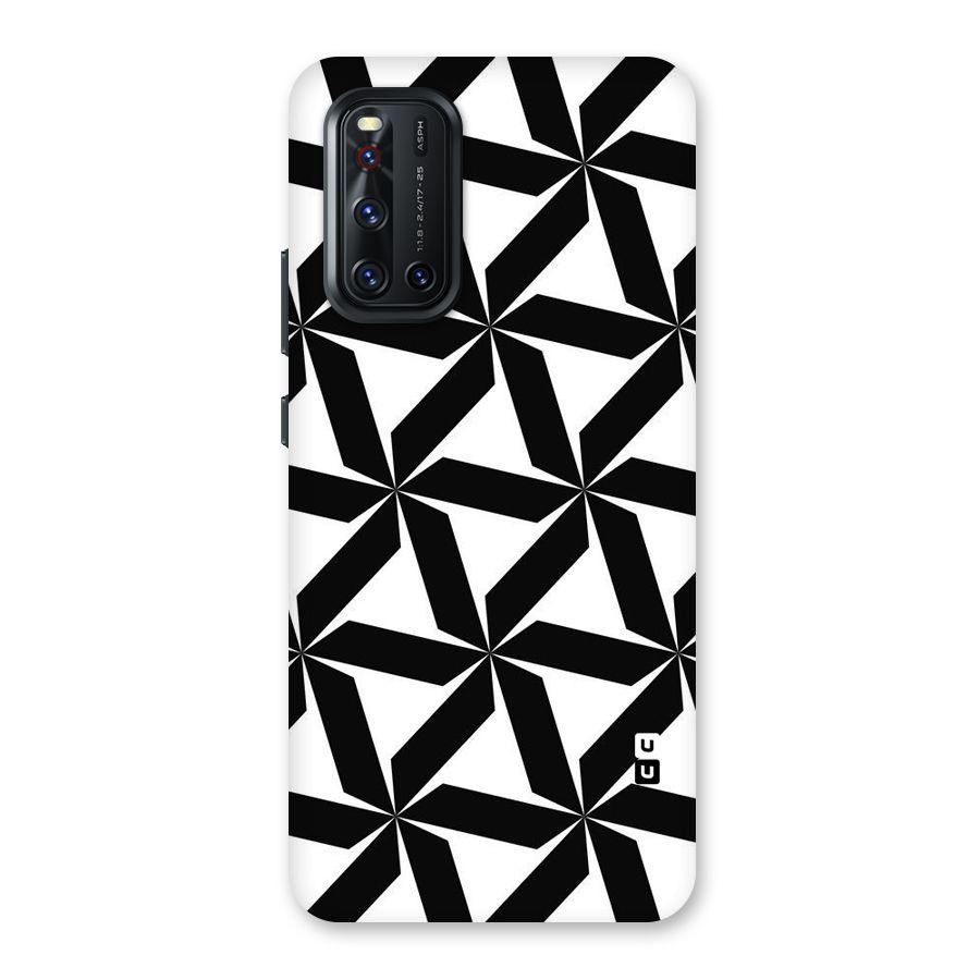 Black White Fan Design Back Case for Vivo V19