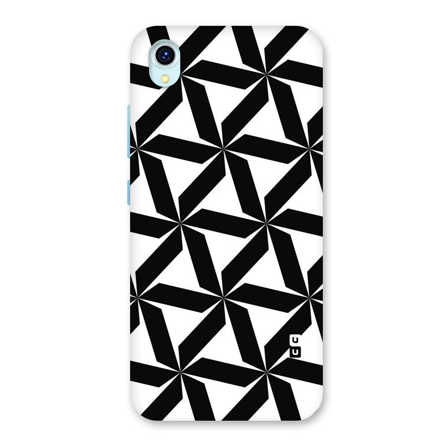 Black White Fan Design Back Case for Vivo Y1s