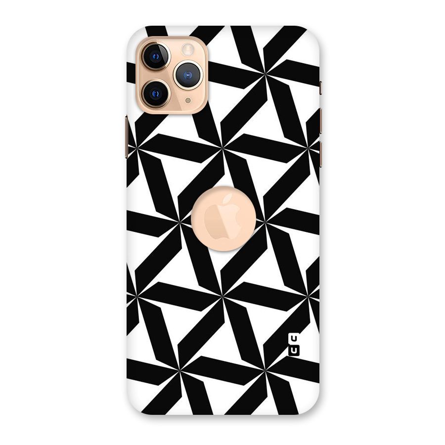Black White Fan Design Back Case for iPhone 11 Pro Max Logo Cut