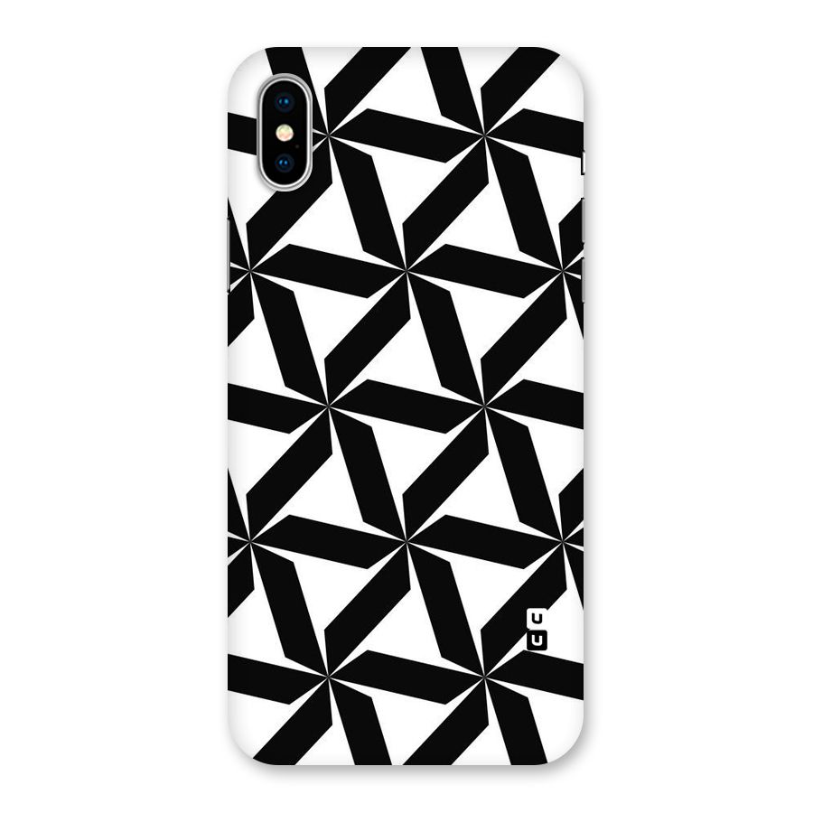 Black White Fan Design Back Case for iPhone XS