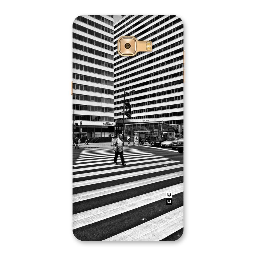 Black White Perspective Back Case for Galaxy C9 Pro