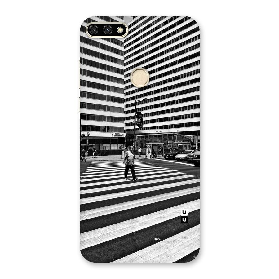 Black White Perspective Back Case for Honor 7A