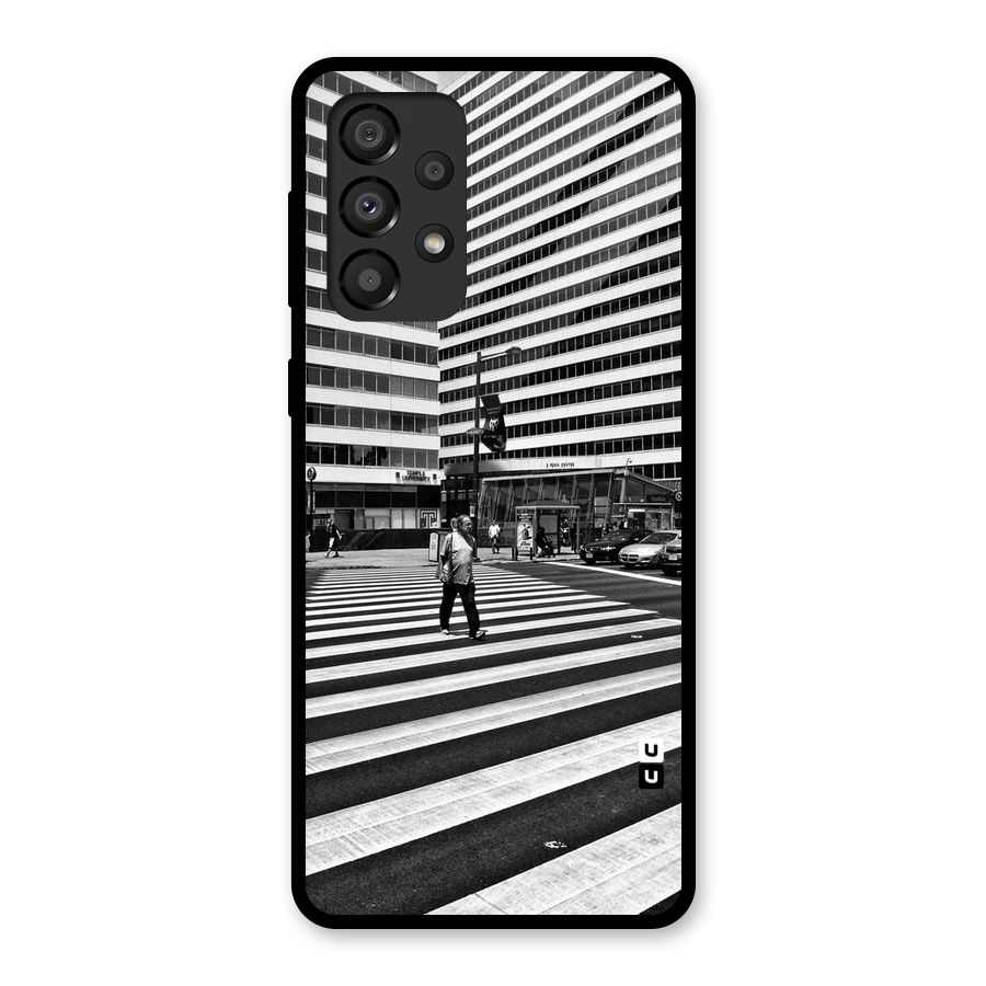 Black White Perspective Glass Back Case for Galaxy A33 5G