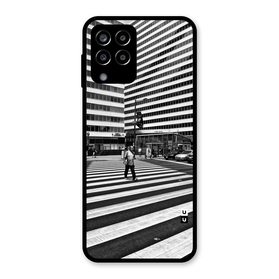 Black White Perspective Glass Back Case for Galaxy M33