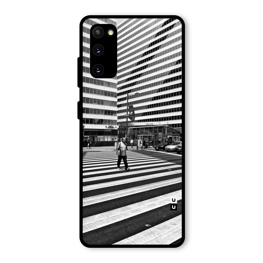 Black White Perspective Glass Back Case for Galaxy S20 FE 5G